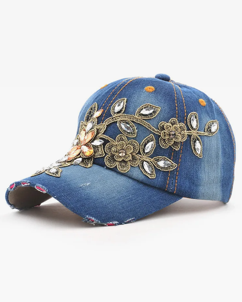 Flower Embroidered Baseball Cap