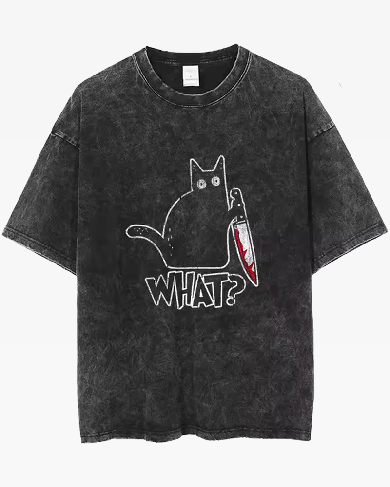 Cat With Knife Shirt