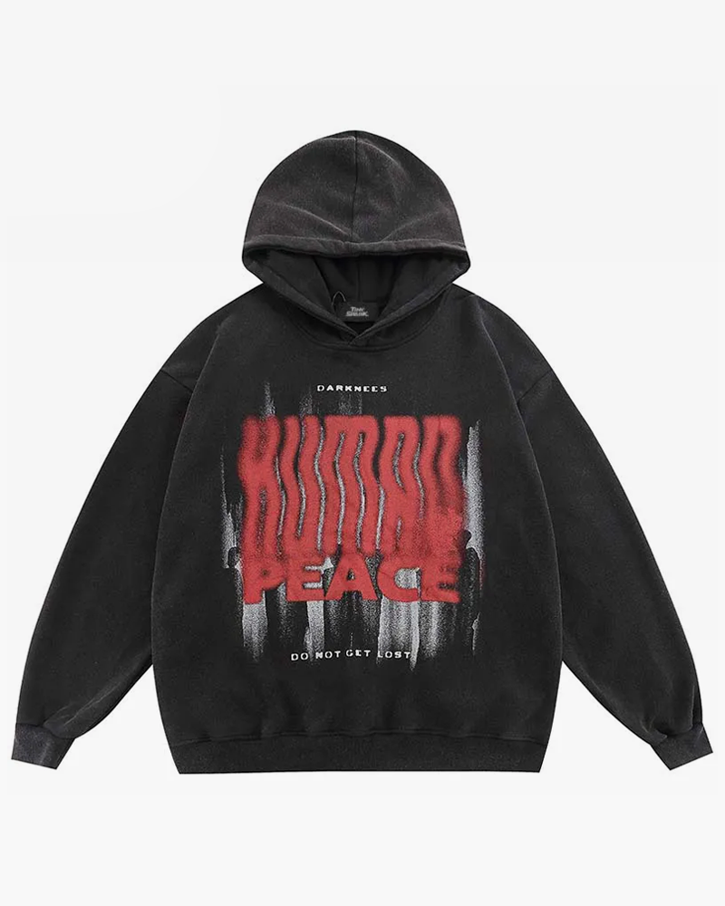 Black And Red Graphic Hoodie