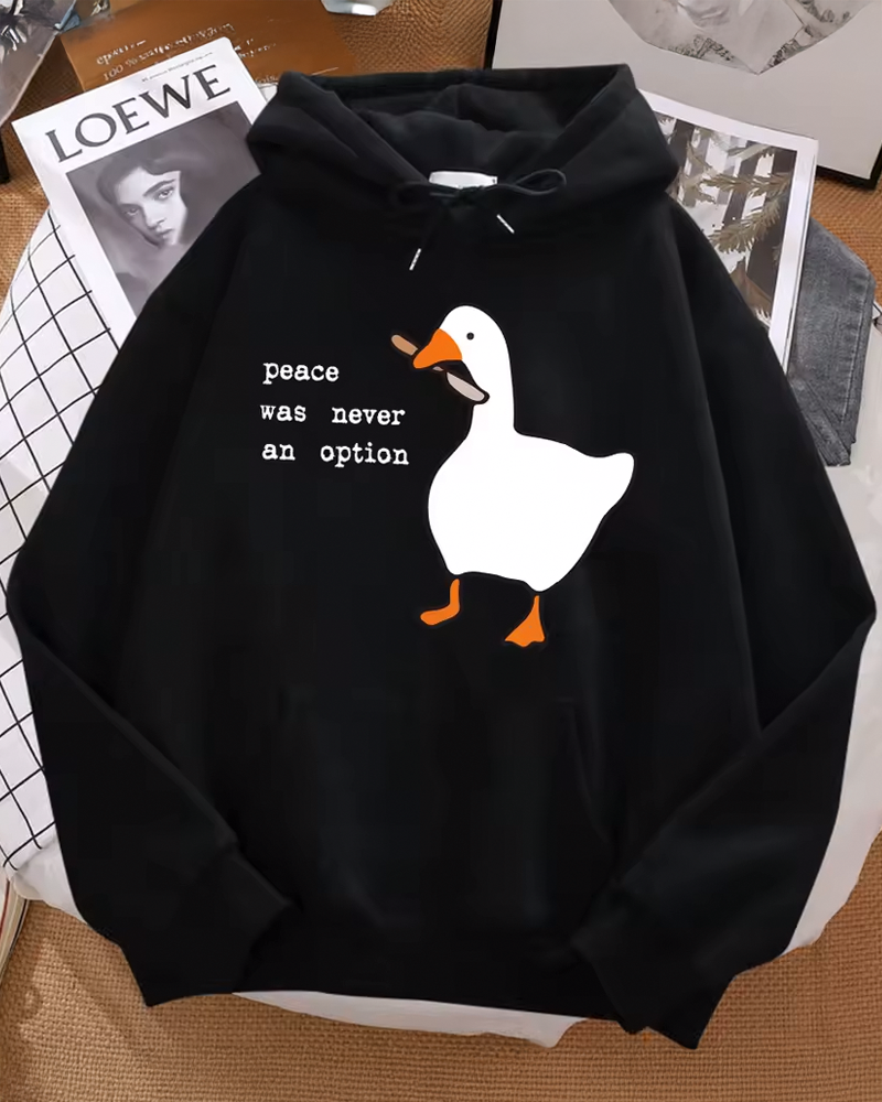 Peace Was Never An Option Goose Hoodie