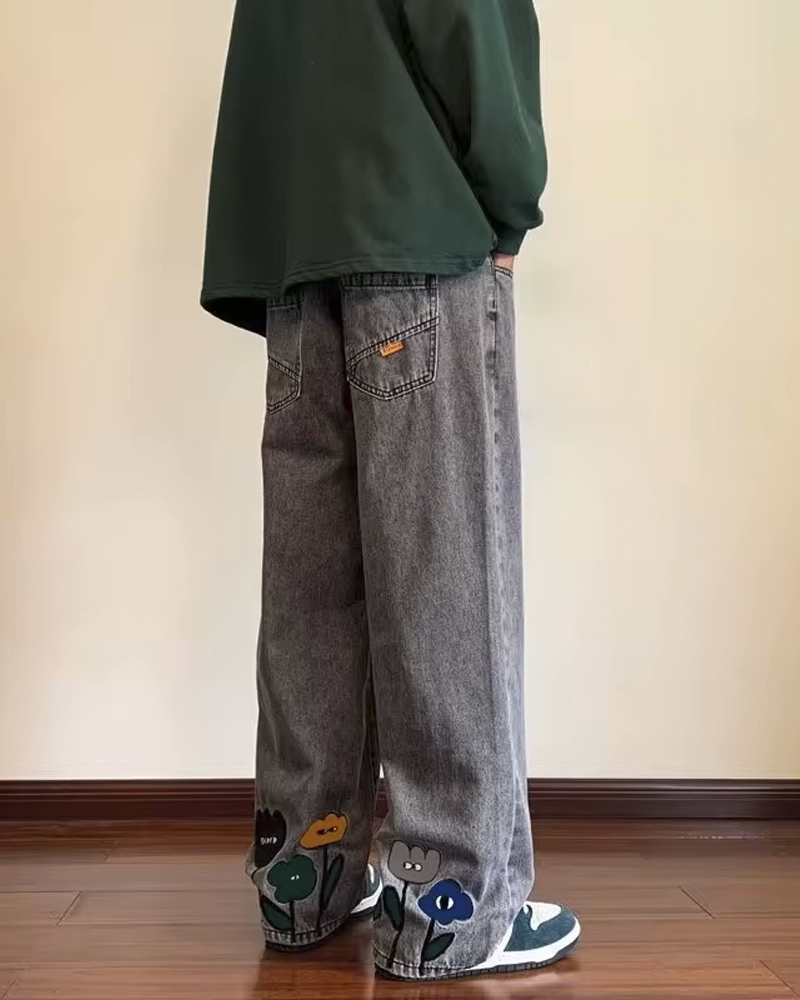 Japan Black Baggy Denim Pants (gray) | OVY