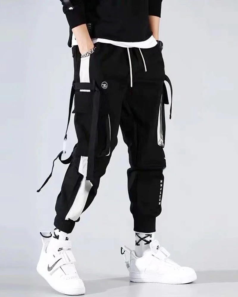 Black Cargo Jogger Pants