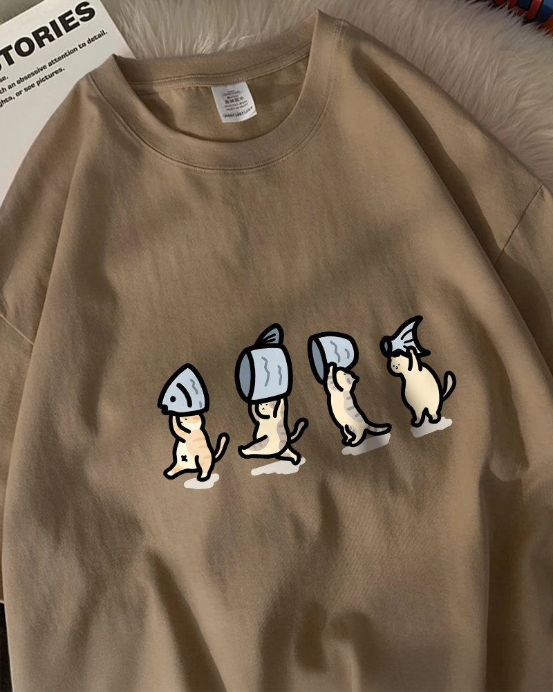 Cats Holding Fish T Shirt