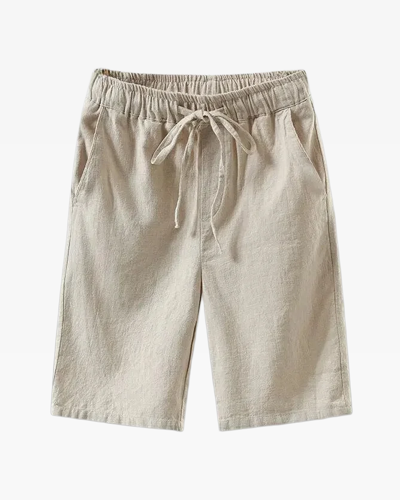 Beige Linen Shorts