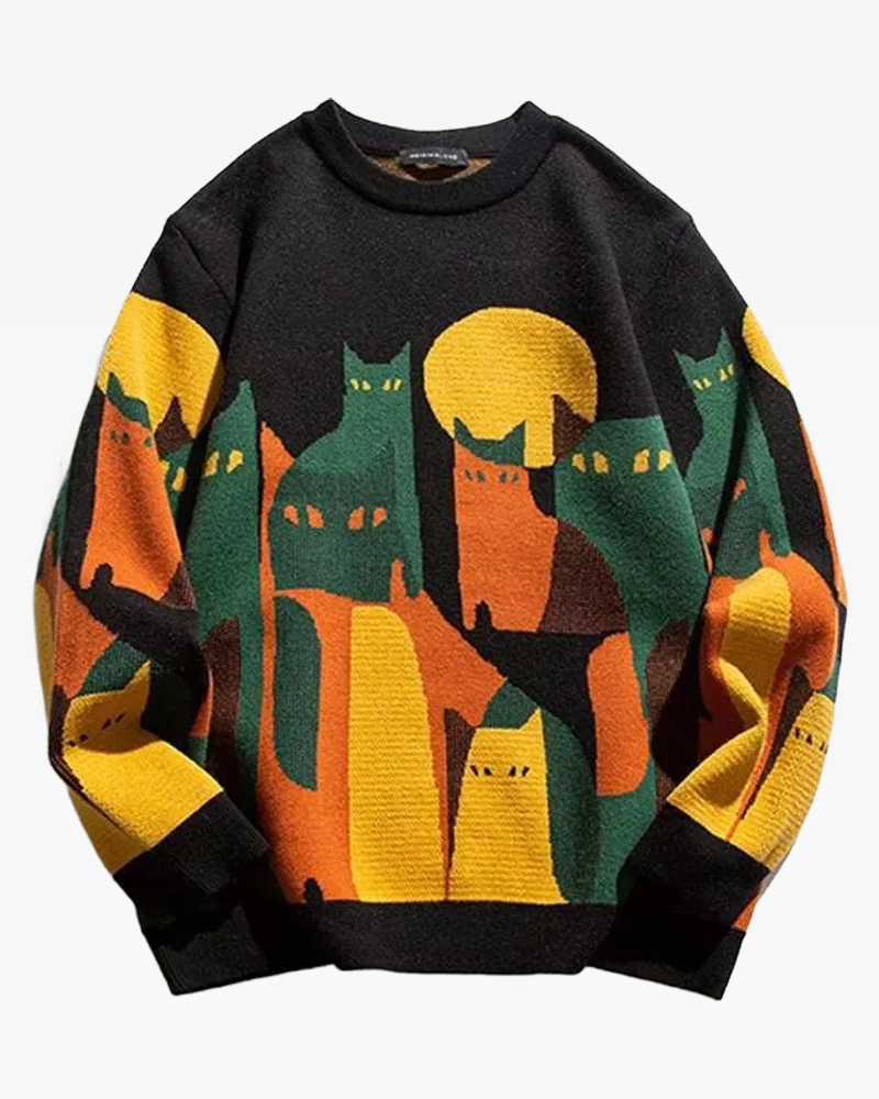 Abstract Cat Sweater