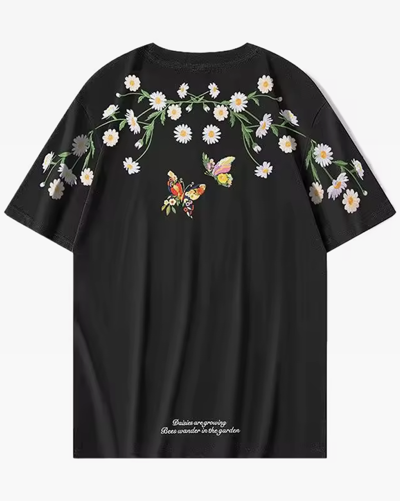 Daisy Embroidered T Shirt