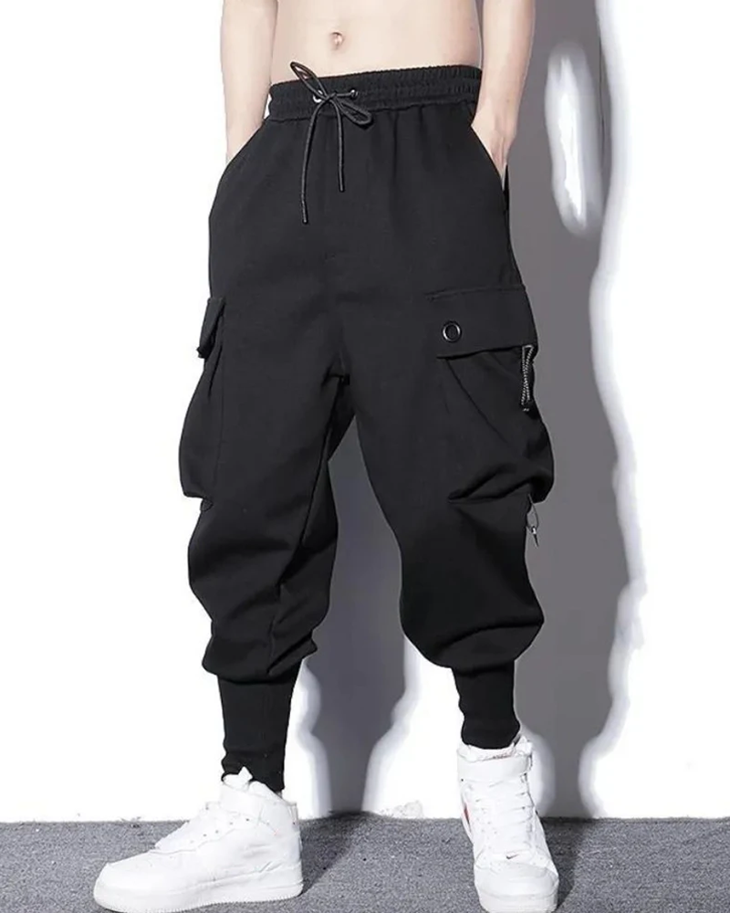 Black cargo harem pants sale