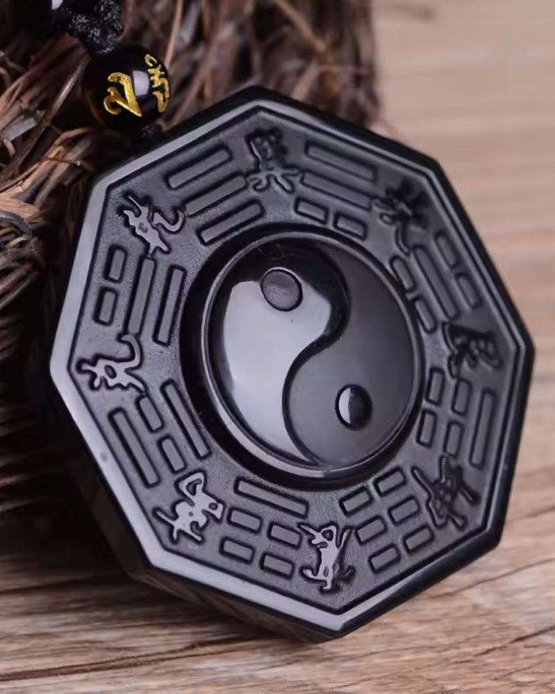 Black Obsidian Yin Yang Necklace