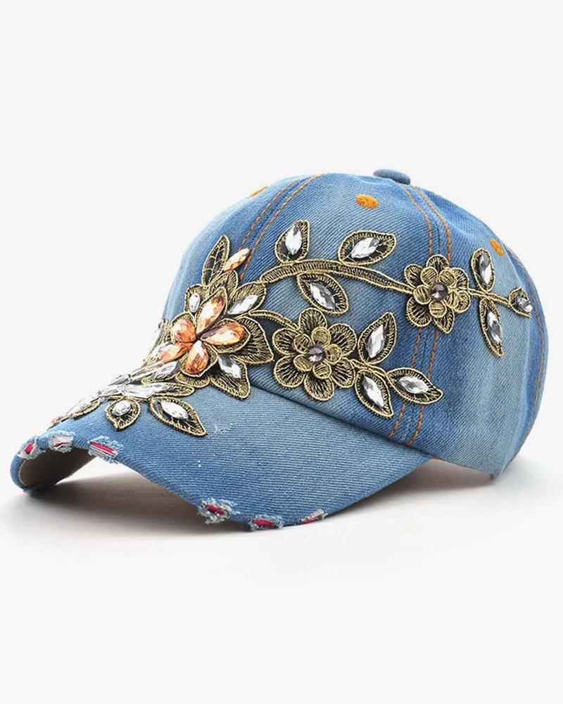 Flower Embroidered Baseball Cap