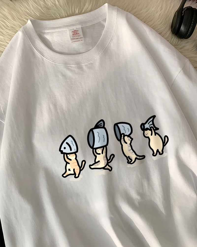 Cats Holding Fish T Shirt
