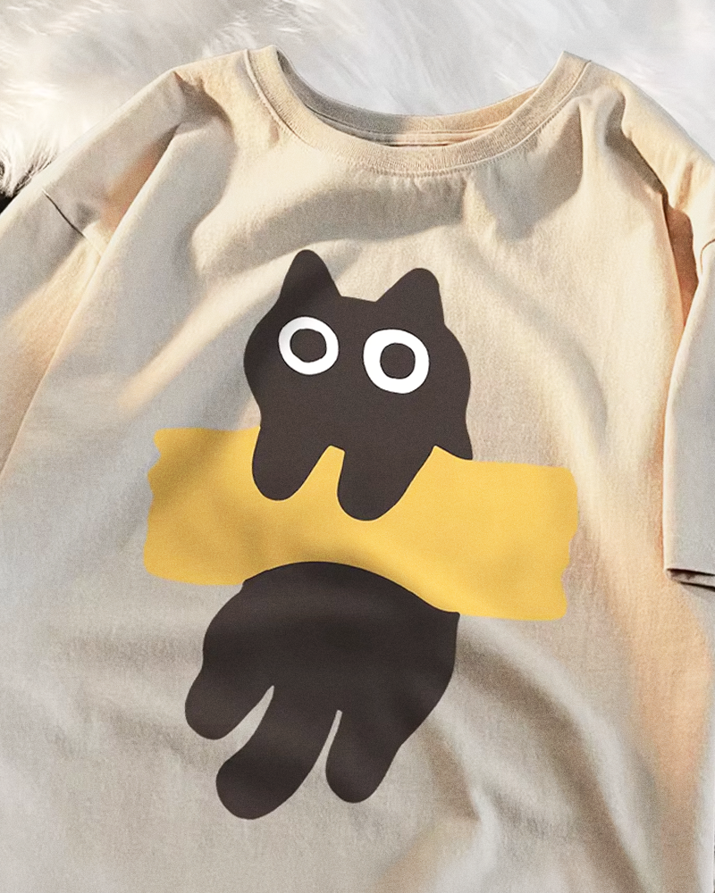 Adhesive Tape Cat Shirt