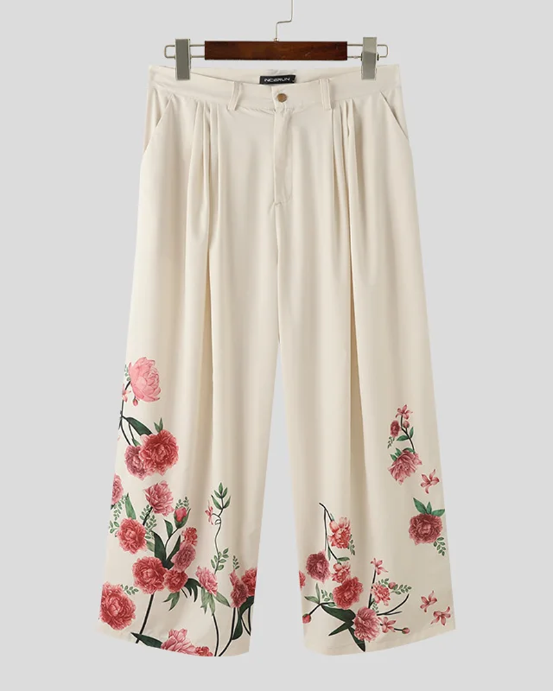 Floral Wide Leg Pants