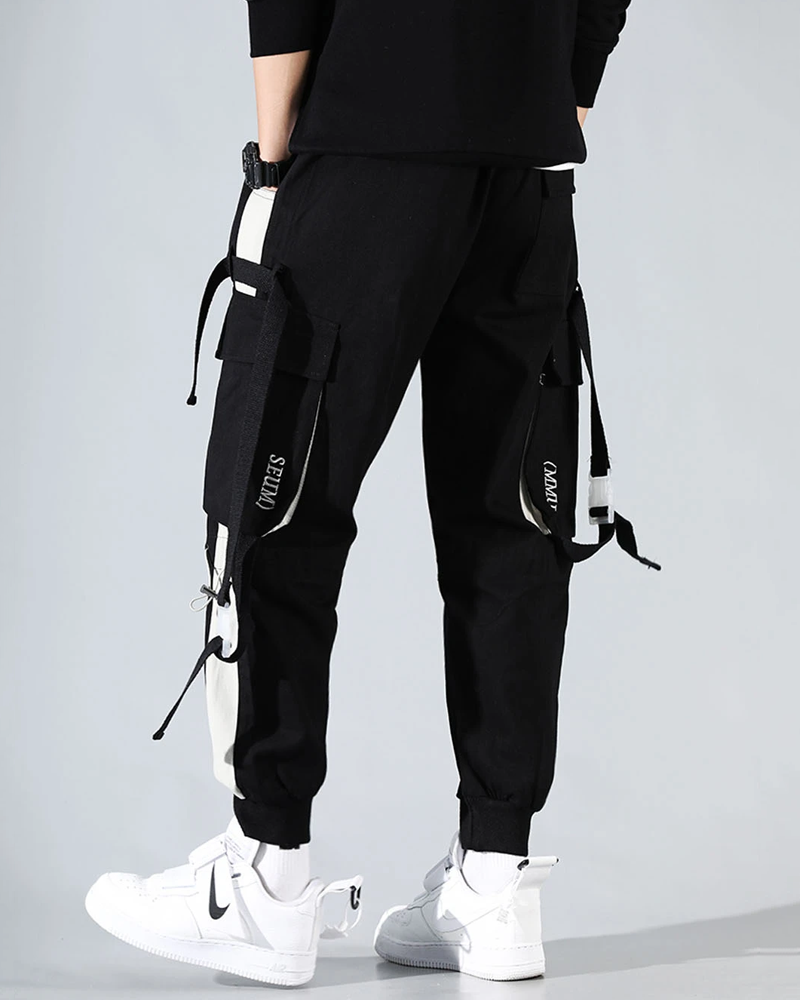 Black Cargo Jogger Pants