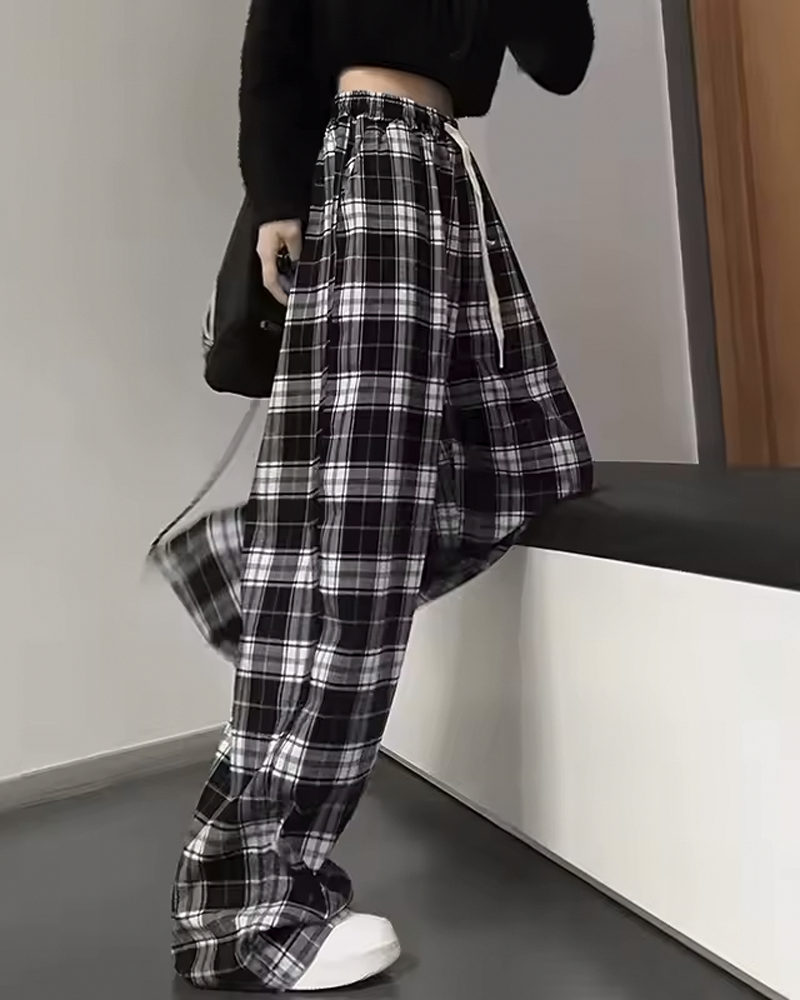 Black And White Plaid Pants