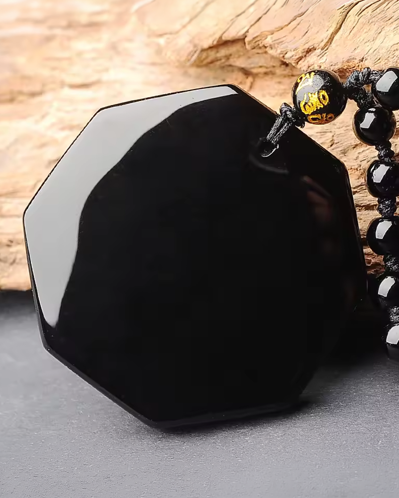 Black Obsidian Yin Yang Necklace