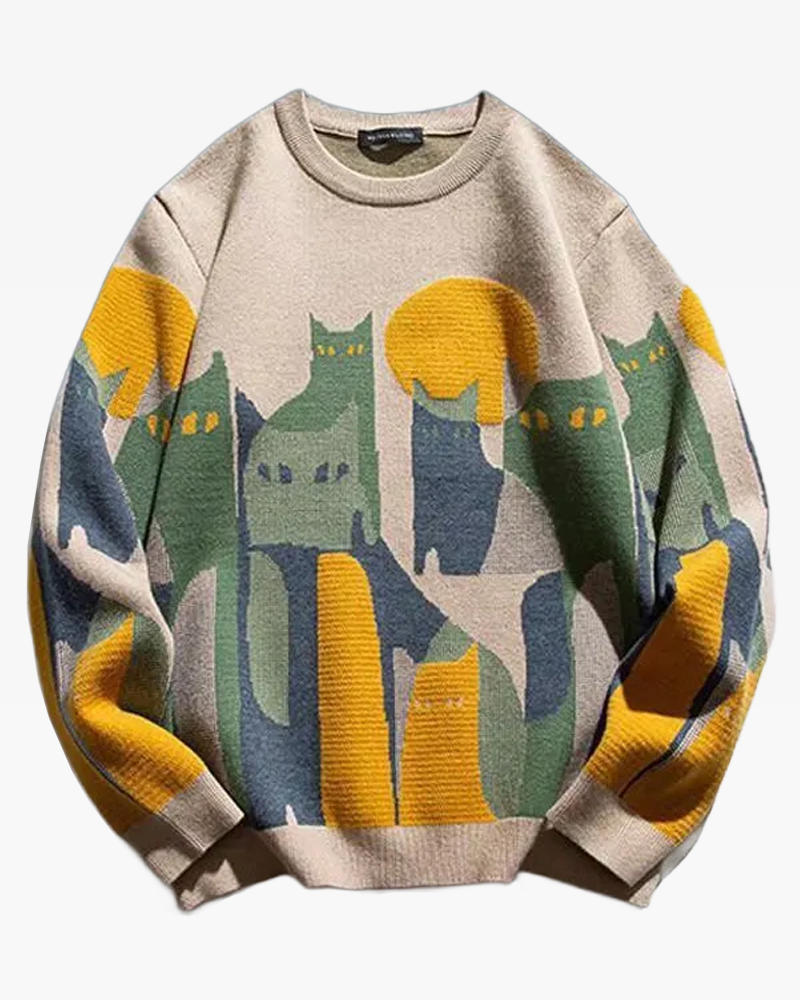 Abstract Cat Sweater