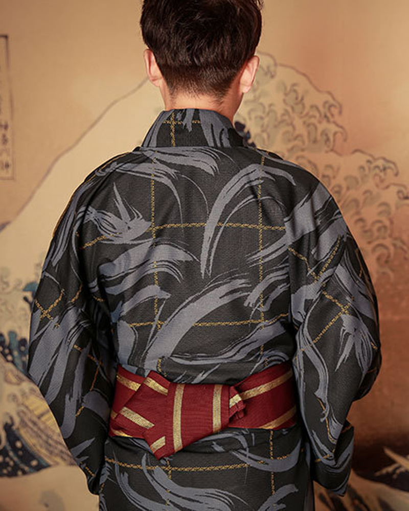 Black And Blue Kimono