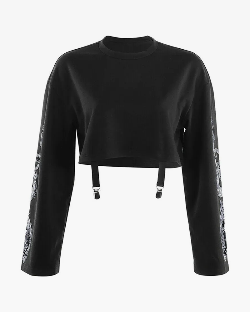 Dragon Long Sleeve Crop Top