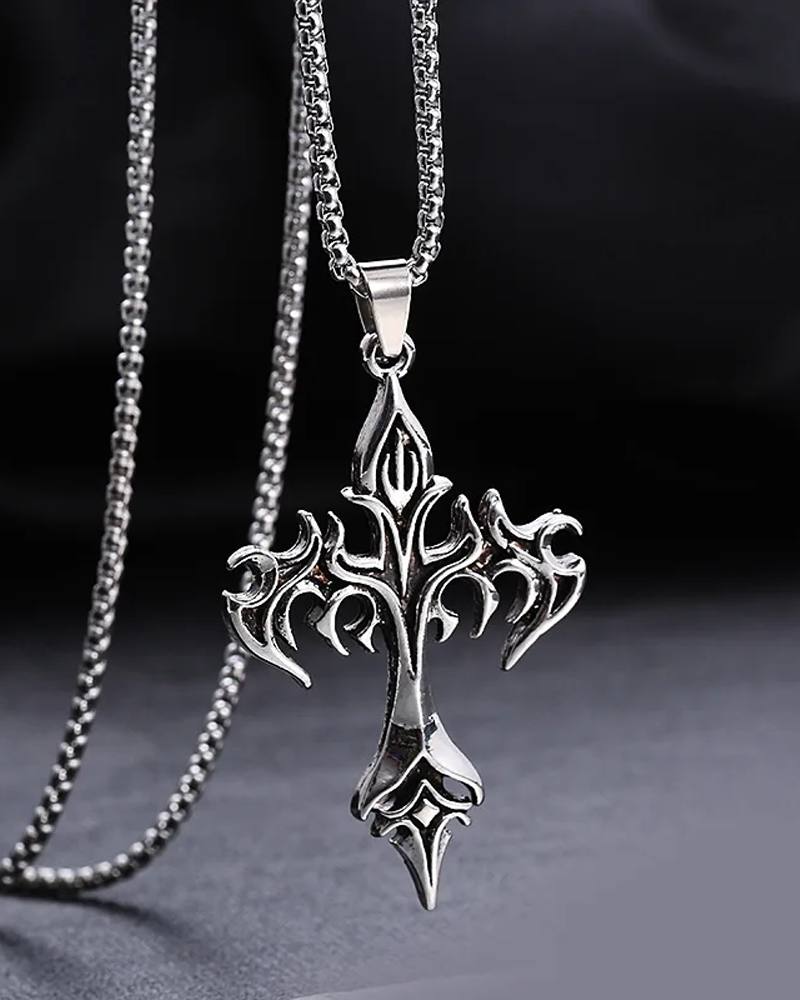 Flame Cross Necklace