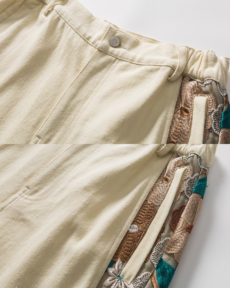 Floral Embroidered Shorts