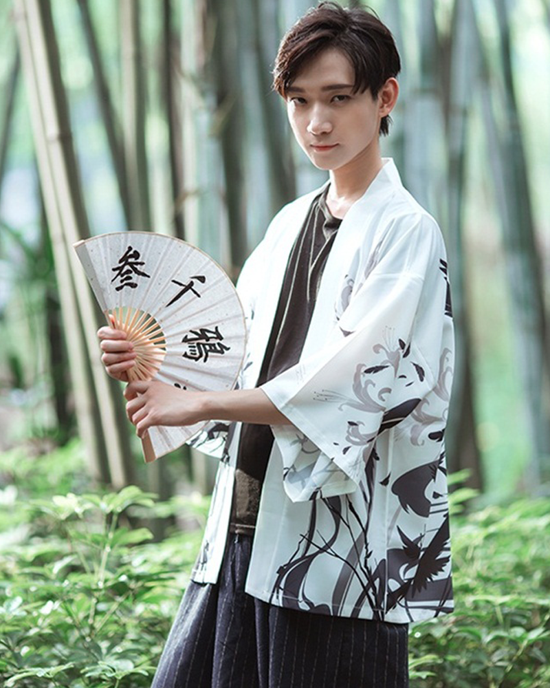 Black And White Kimono Jacket