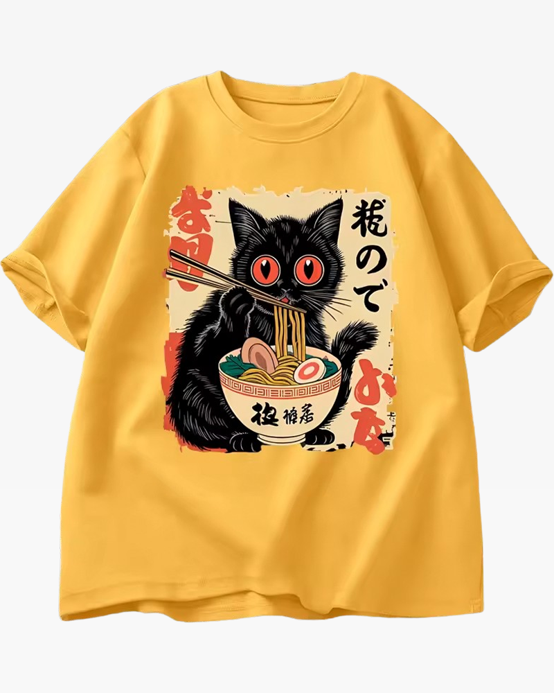 Cat Eating Ramen Shirt