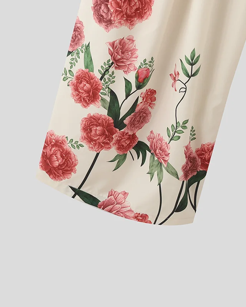 Floral Wide Leg Pants