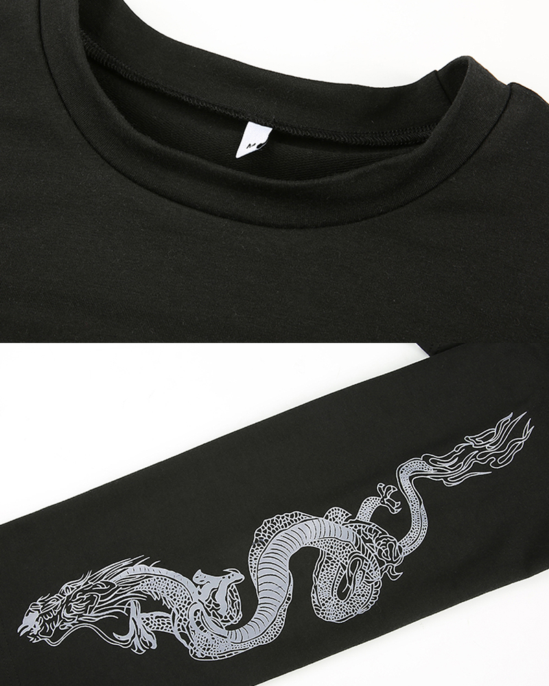 Dragon Long Sleeve Crop Top