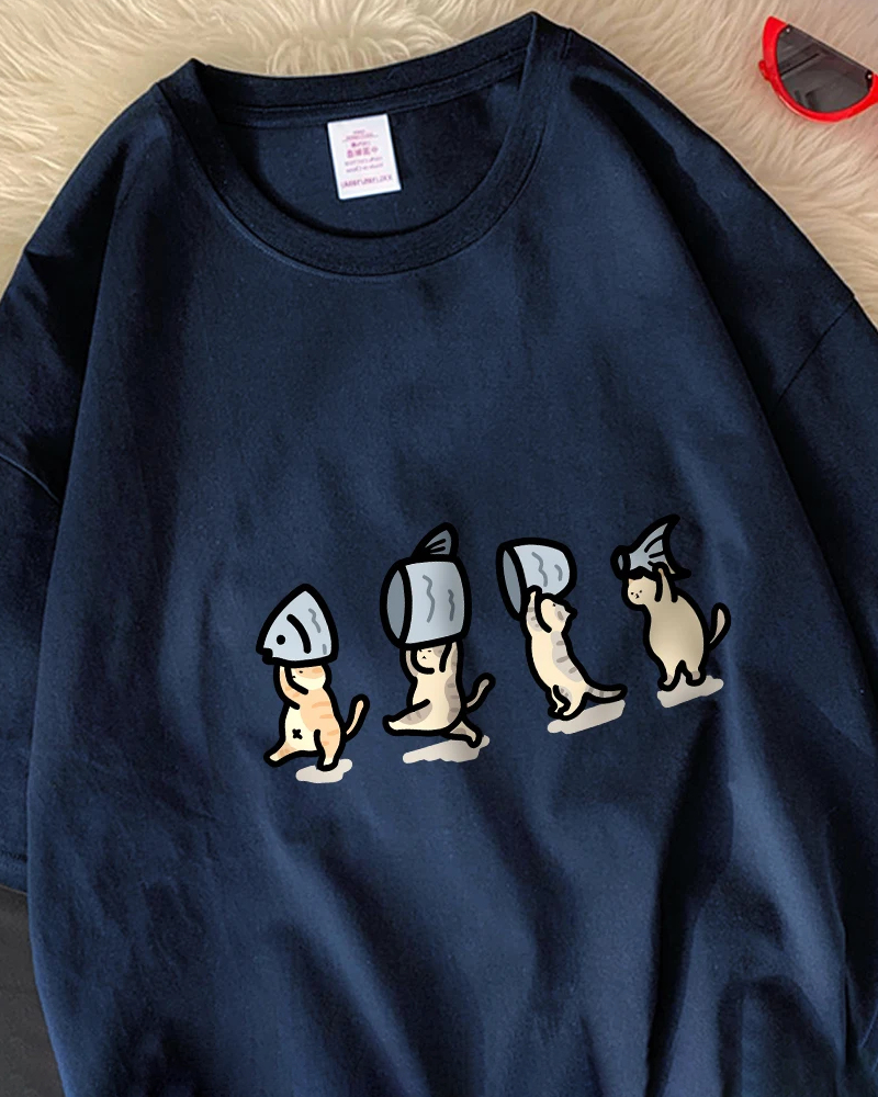 Cats Holding Fish T Shirt