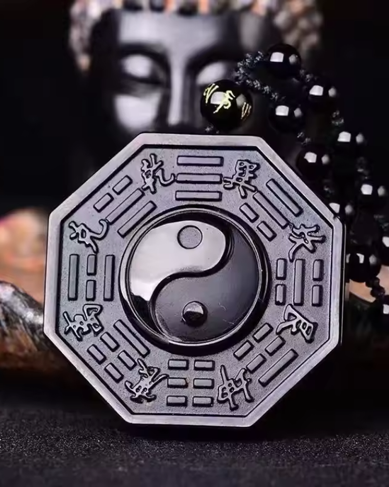 Black Obsidian Yin Yang Necklace