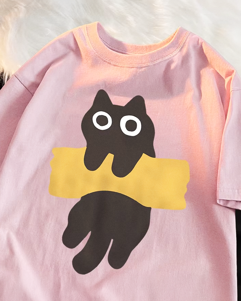 Adhesive Tape Cat Shirt