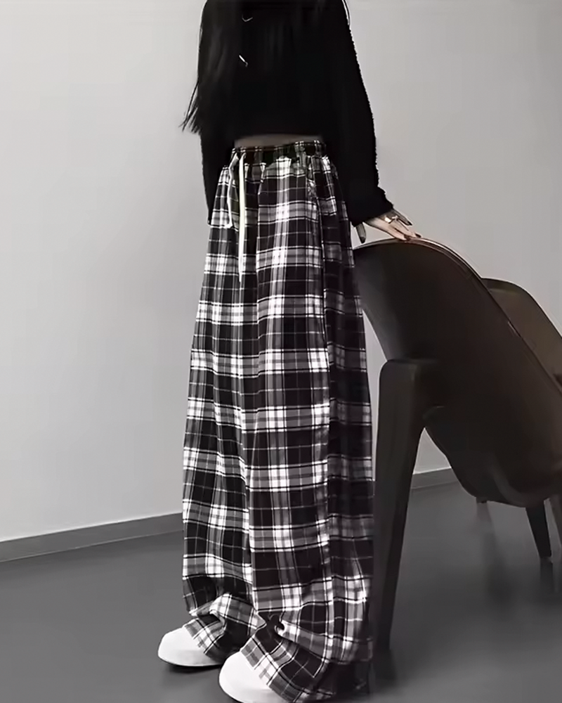 Black And White Plaid Pants