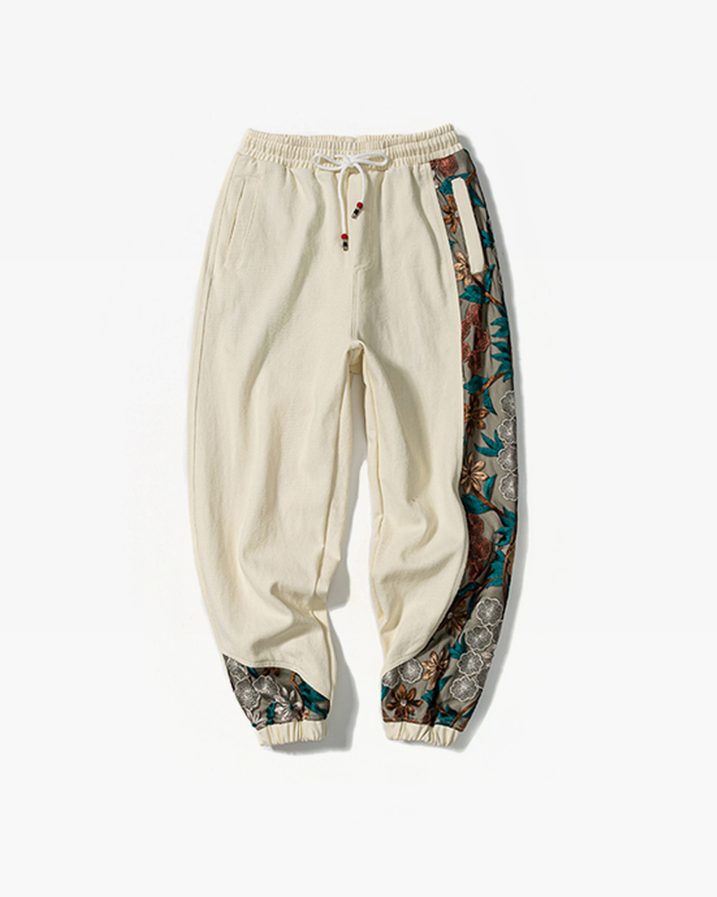 Floral Embroidered Pants