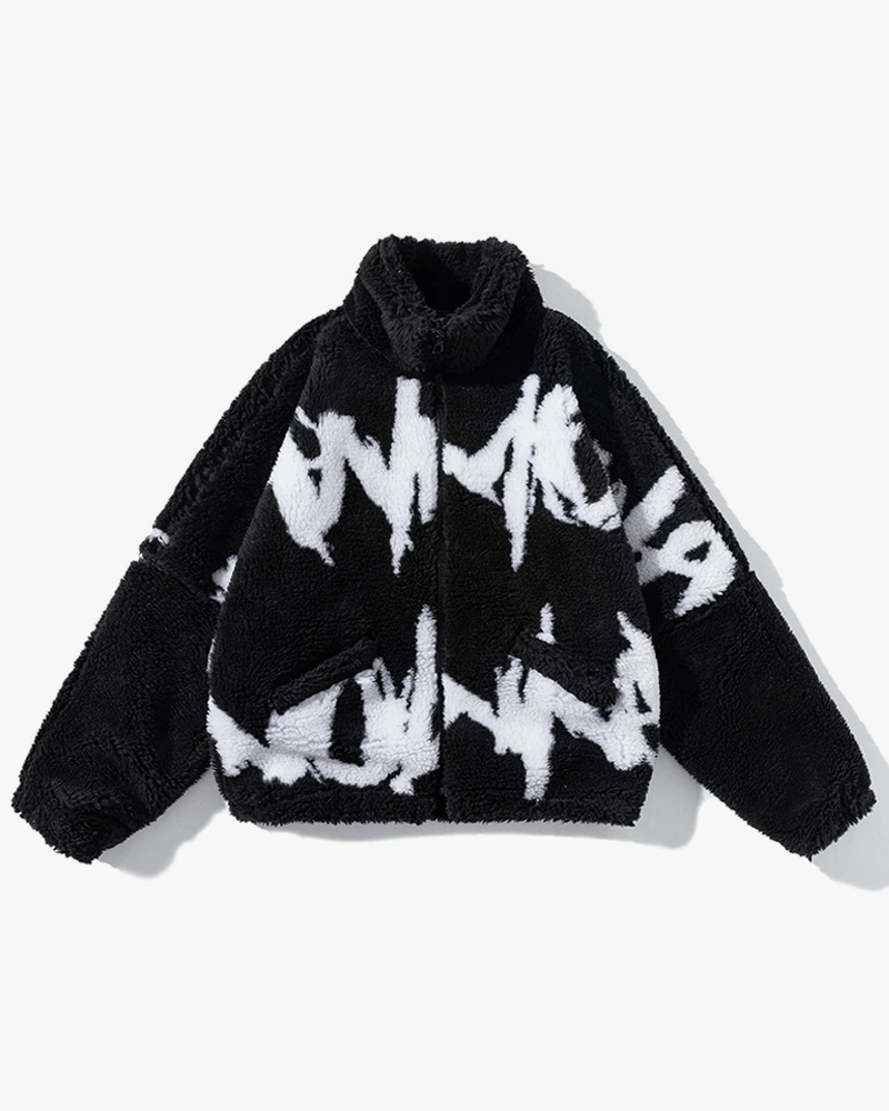 Black And White Fleece Jacket