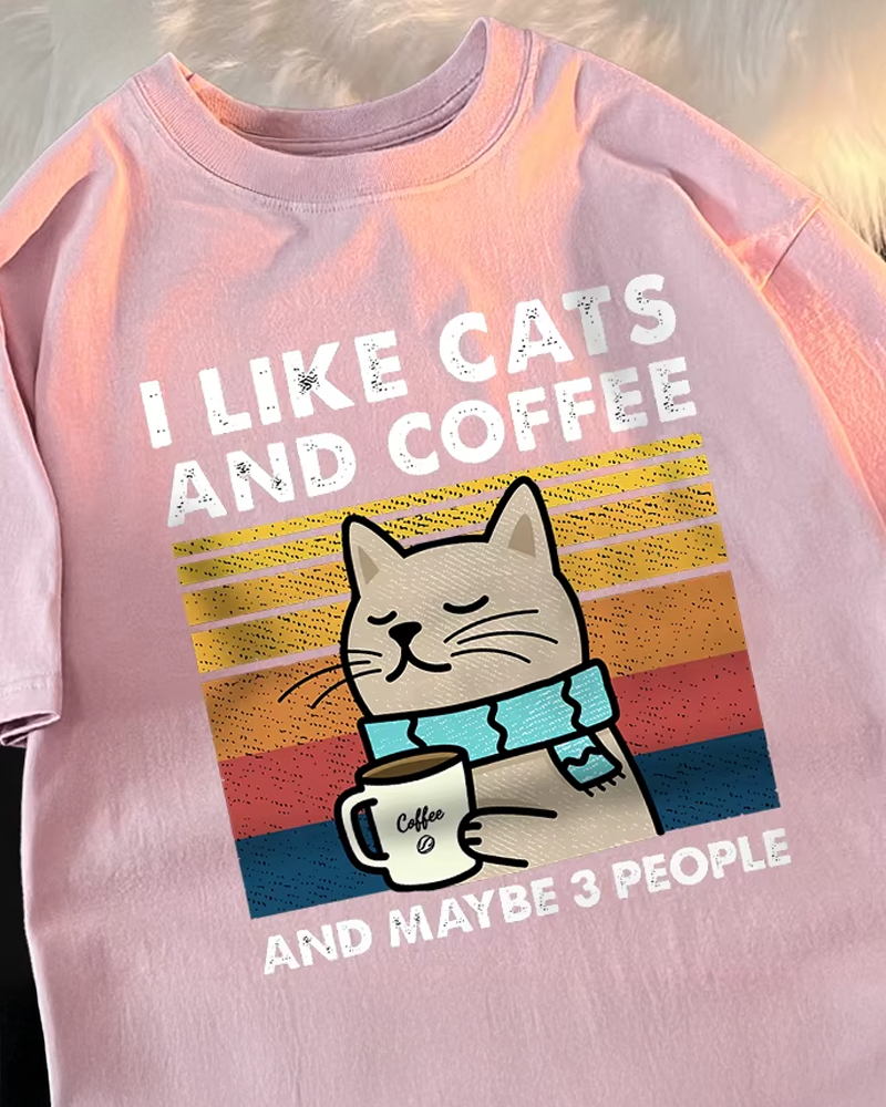I Like Cats And Coffee Shirt