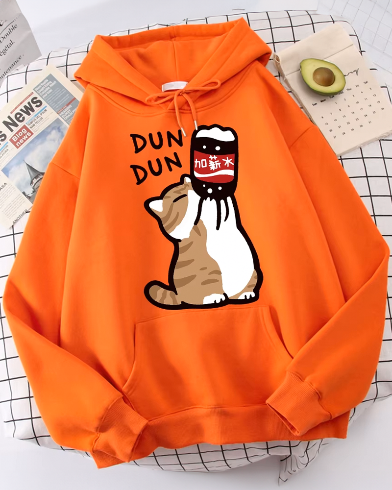 Drinking Cat Hoodie