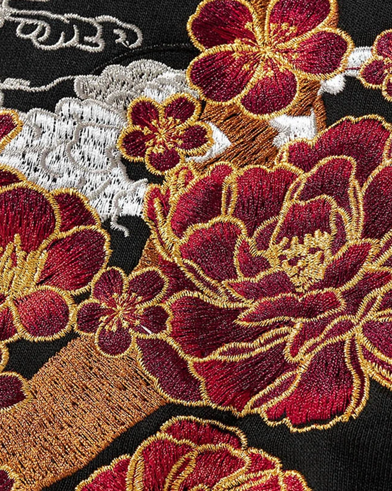 Embroidered Zip Up Jacket
