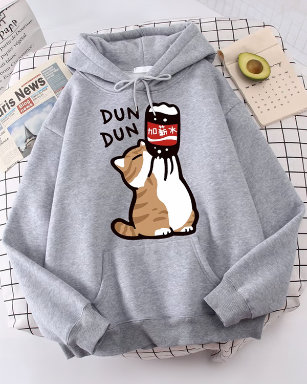 Drinking Cat Hoodie