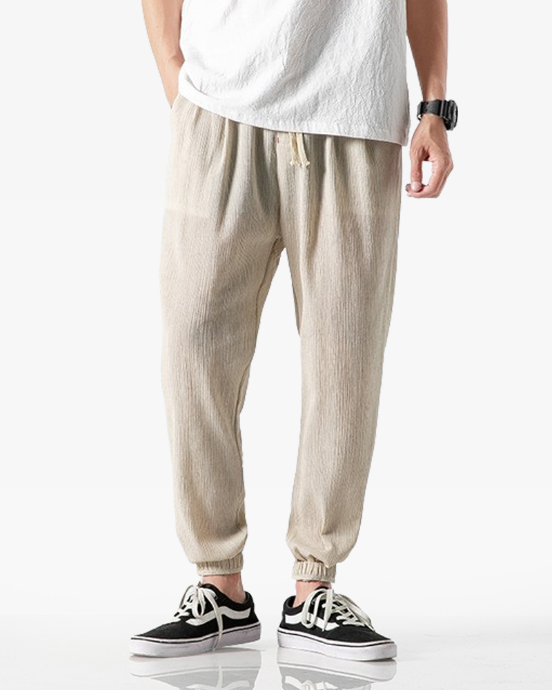 Old Money Linen Pants | Drawstring Linen Pants | BLENIN