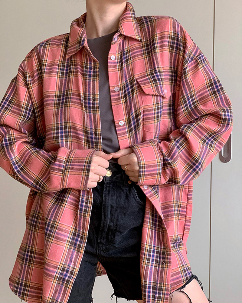 Pink Plaid Shirt