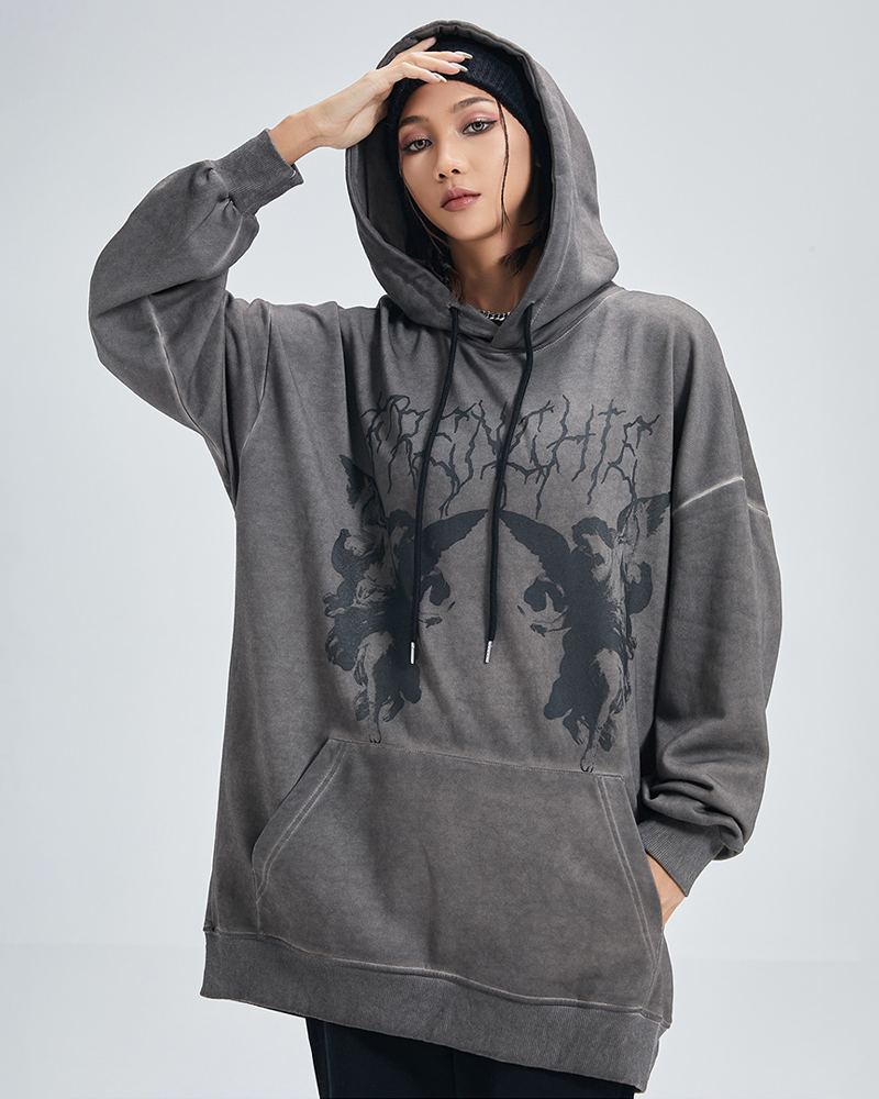 Angel Dark Print Hoodie