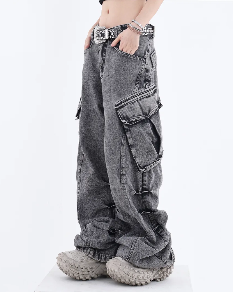 Gray Cargo Jeans