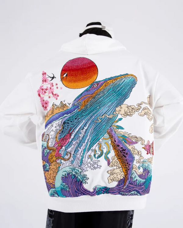 Embroidered Japanese Hoodie