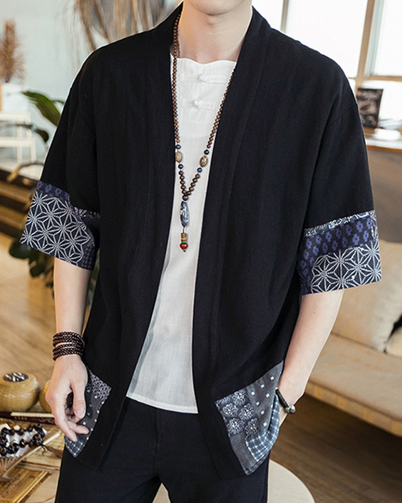 Black Kimono Jacket Mens | Yokai Clothing