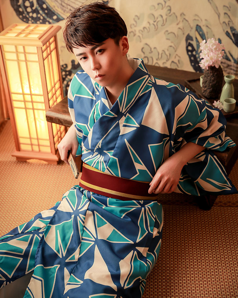 Blue And White Kimono