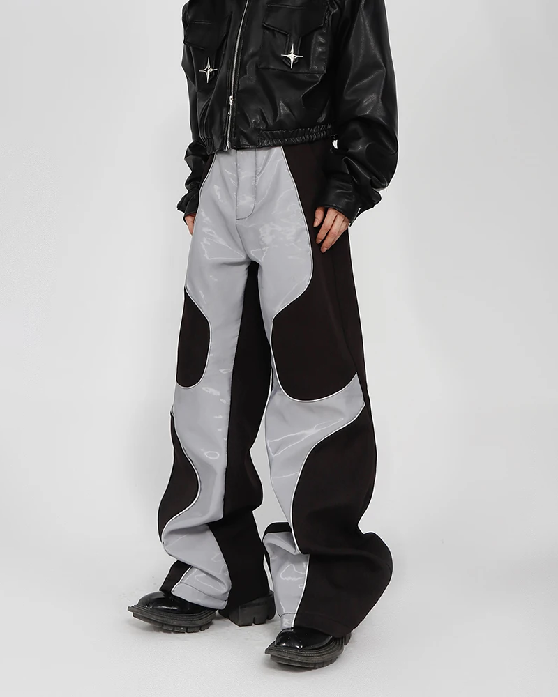 Patchwork Leather Pants