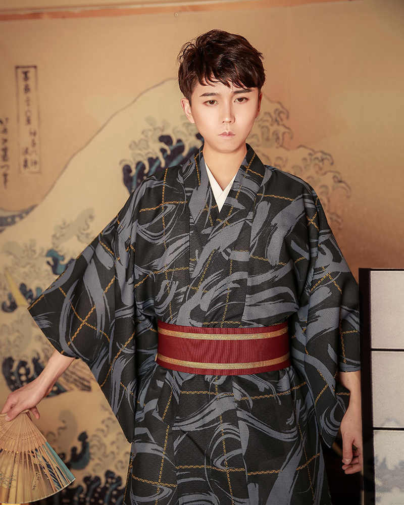 Black And Blue Kimono | Yokai Clothing