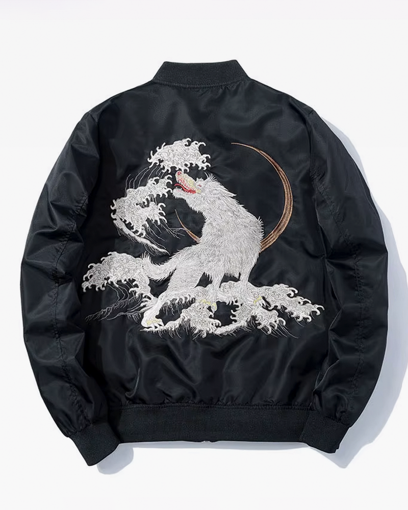 Embroidered Wolf Jacket