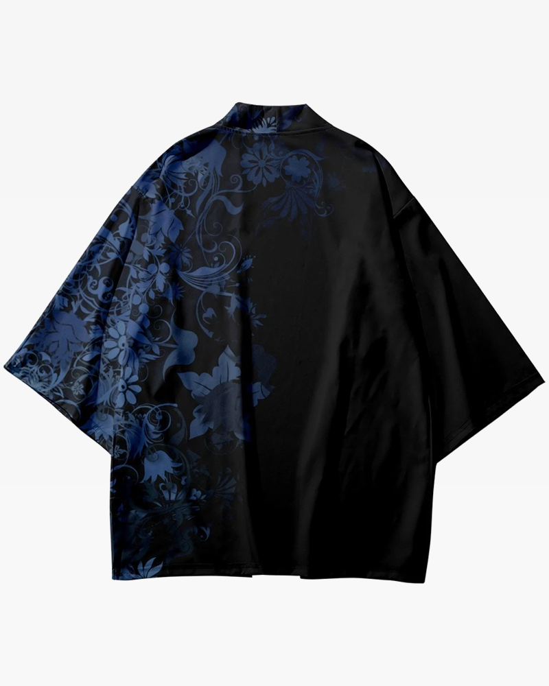 Black And Blue Kimono Jacket