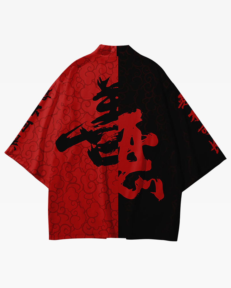 Black And Red Kimono Jacket